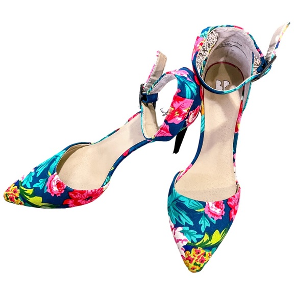 bp Shoes Bp Bright Floral Ankle Strap Pumps Size 75 Poshmark